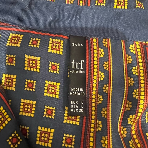 Zara TRF Satin Print Blouse! Size L - Picture 8 of 9
